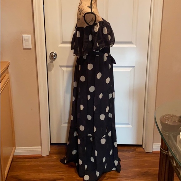 Black and Tan polka dot maxi dress - Picture 6 of 7